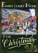 Family Home For Christmas Nostalgic Metal Wall Art