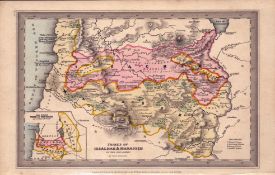 Tribes of Issachar & Manasseh Antique Detailed Biblical William IV Map.