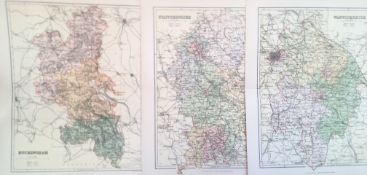 Collection of 23 Antique Coloured Victorian Maps By JHF Brabner.