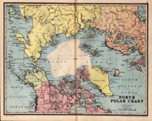 The North Polar Chart Antique Detailed Coloured Map.