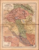 Antique 1867 Coloured Classical Map Armenia, Mesopotamia, Babylonia.