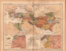 Antique 1867 Coloured Classical Map Regnum, Alexandri, Magni.