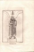 N.C.Goodnight Monument 1 F. Grose 1783 Antique Copper Engraving.