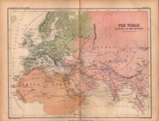 Antique 1867 Coloured Map The World As Known To the Ancients.