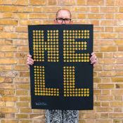 Ben Eine (b.1970) HELL Signed & Dated In Gold Coloured Pencil BEN EINE-2008' Numbered '196/250' RARE
