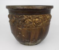 Old Oriental Gilt Metal Jardiniere Pot