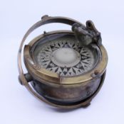 Early 20th c. Bronze Gimballed Compass by F.Smith & Sons