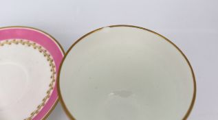 Grainger Worcester Pink & White Cup & Saucer