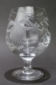Set of 6 Cut Crystal Fuschia Brandy Balloons