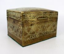 Antique Brass Engraved Brass Casket