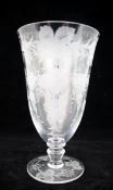 Vintage Etched Vine & Grape Celery Vase