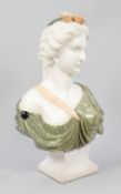 Carved Classical Marble Bust of Lady