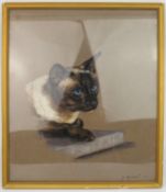 Pair of Original Pastel Animal Portraits by Jeanne Rynhart (1946-2020)