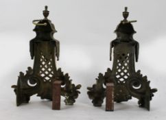 Fine Antique Brass Fire Chenets