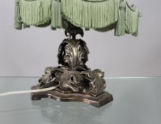 Heavy Silver Plated Table Lamp with Shade