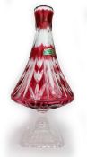 Set of 4 Violetta Overlay Crystal Vases