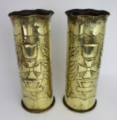 Pair of Decorative WWI Shell Case Vases