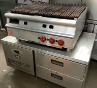 Falcoln 3 Burner Chargrill & Foster 2 Draw Fridge