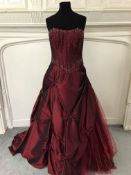 Burgundy Wedding Dress Size 12