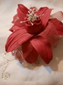 Hair decoration comb in red