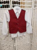 Bulk lot of boys suit trousers, jackets, shirts, waistcoats and cravats