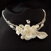 Ivory and silver headpiece