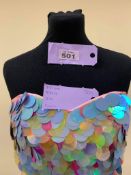 Milano Formals, Coral Dress With Sequins. Small