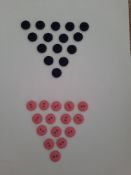 Assorted Buttons. Good Quality. Pack of 120 Plus Bag of Small Wool Needles To Sew On