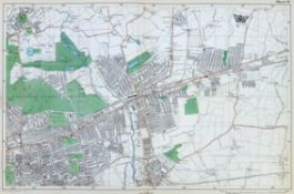 Bacons London & Suburbs Vintage Map West Ham Lunatic Asylum, Wanstead, Ilford