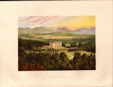 Drumlanrig Castle Dumfries Scotland Gilt-Edge Coloured Antique Book Plate.