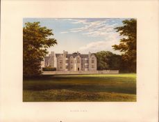 Glynde Place Nr Lewes Sussex Gilt-Edge Coloured Antique Book Plate.