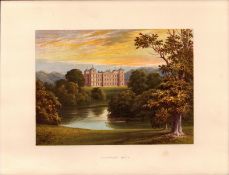 Kimberley Hall Nr Wymondham Norfolk Gilt-Edge Coloured Antique Book Plate.