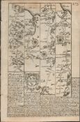 Britannia Depicta E Bowen Rare c1730 Antique Map Whitby Malton Scarborough.