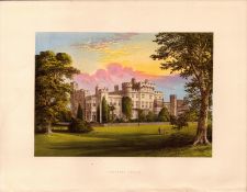 Hawarden Castle Mold Wales Gilt-Edge Coloured Antique Book Plate.