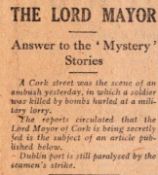 Irish War of Independence Reports IRA, Black & Tans, Hunger Strikes 1920-H.