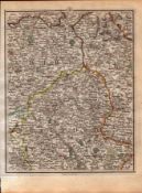 Cheshire Derbyshire Staffordshire John Carys Antique 1794 Map.