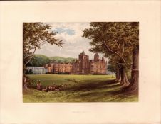Holker Hall Cartmel Lancashire Gilt-Edge Coloured Antique Book Plate.
