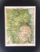 Dublin & Wicklow Ireland Coloured Mounted Antique Map.