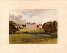 Howick Hall Alnwick Northumberland Gilt-Edge Coloured Antique Book Plate.