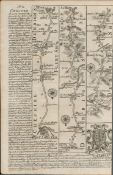 Britannia Depicta E Bowen c1730 Map Chester to Cardiff Wrexham LLanfylen LLantair.