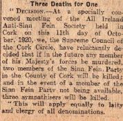Irish War of Independence Reports IRA, Black & Tans, Hunger Strikes 1920-C