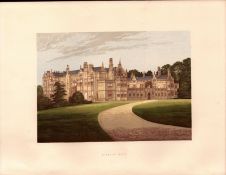 Rushton Hall Kettering Northampton Gilt-Edge Coloured Antique Book Plate.