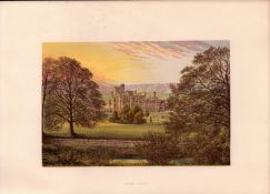 Ilam Hall Ashbourne Staffs Gilt-Edge Coloured Antique Book Plate.