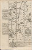 Britannia Depicta E Bowen c1730 Antique Map Gloucester, Huntley, Ross, Hereford.