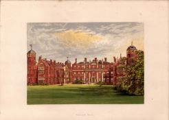 Cobham Hall Kent Gilt-Edge Coloured Antique Book Plate.