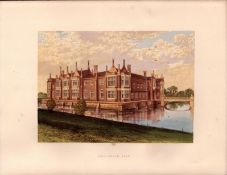 Helmingham Hall Suffolk Gilt-Edge Coloured Antique Book Plate.