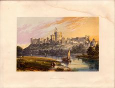 Windsor Castle Berkshire Gilt-Edge Coloured Antique Book Plate.