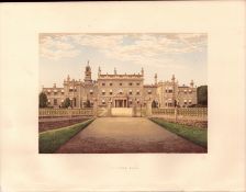 Bulwell Hall Nottingham Gilt-Edge Coloured Antique Book Plate.