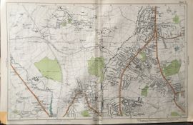 Bacons London & Suburbs Rare Map London Finchley, Hendon, Mill Hill.
