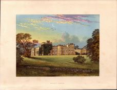 Hornby Castle Nr Bedale Yorkshire Gilt-Edge Coloured Antique Book Plate.